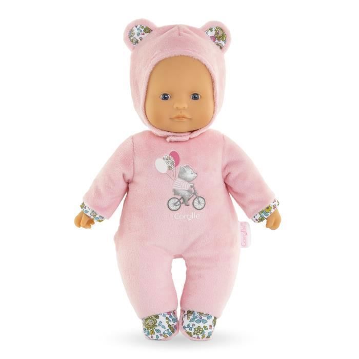 My Doudou COROLLE - Pti' Coeur Ours Rose - 30 cm - small baby doll - vanilla scent - from 9 months