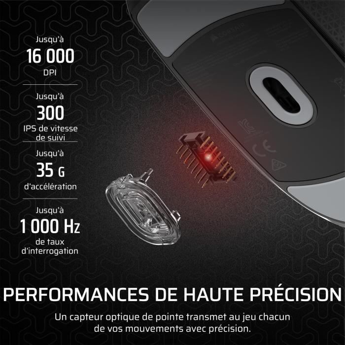 Wired Gaming Mouse - CORSAIR - M55 Wired - 16,000 DPI - Ergonomic - RGB Backlighting