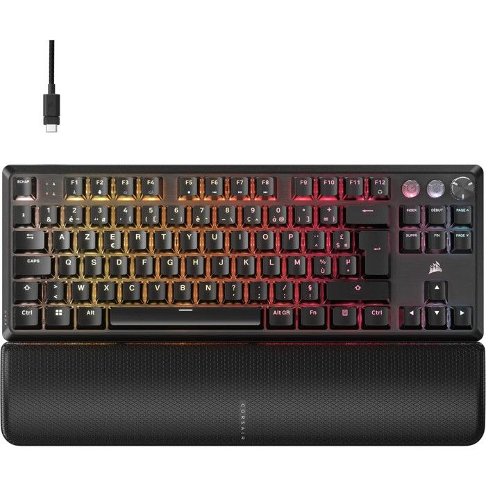 Gaming Keyboard - CORSAIR - K70 Pro TKL - MGX Hyperdrive Switches - RGB Backlighting - AZERTY