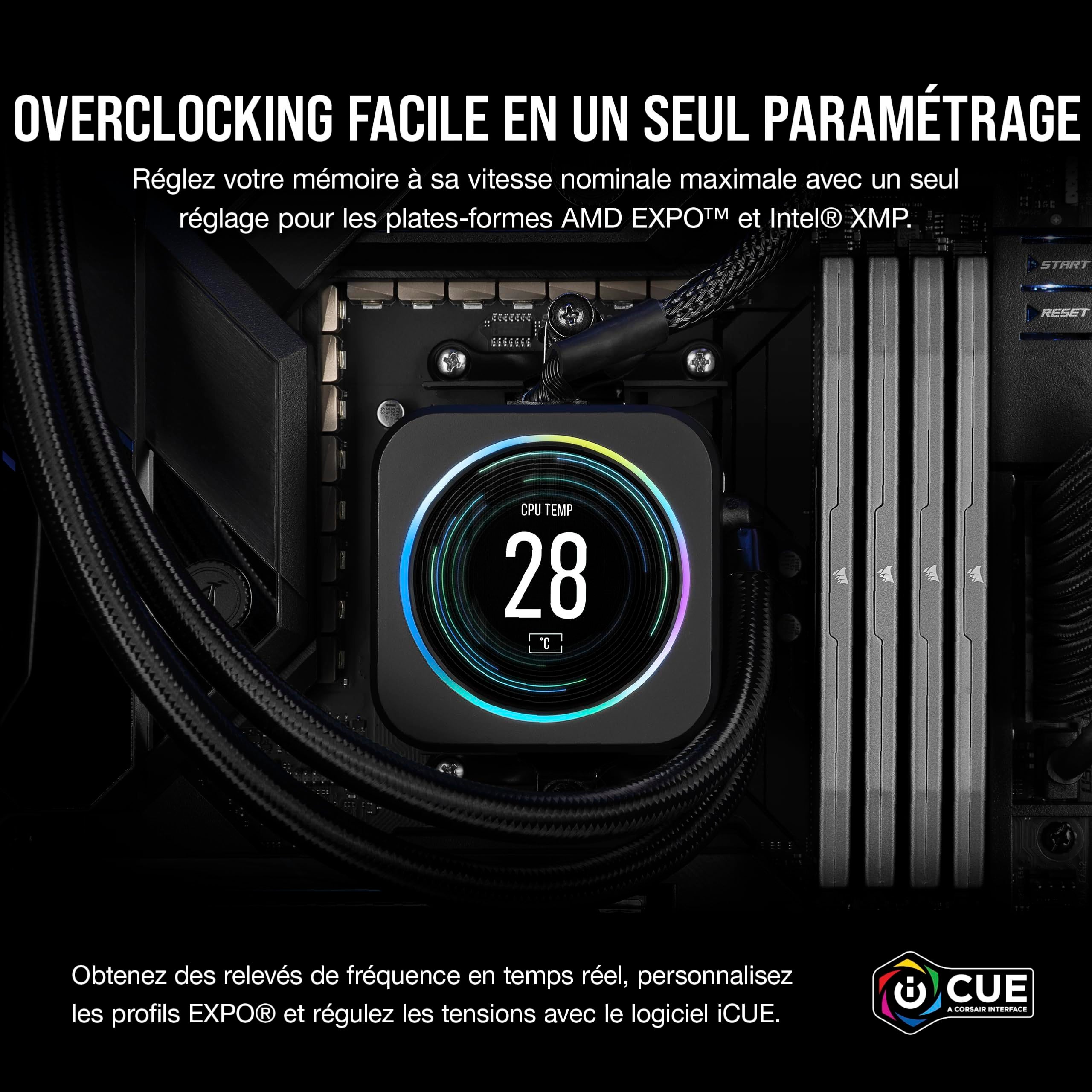Mémoire RAM - CORSAIR - CMK32GX5M2B6400Z36 - 32 Go 2x 16 Go - VENGEANCE DDR5 Grey Heatspreader 6400MT/s - DIMM - CL 36