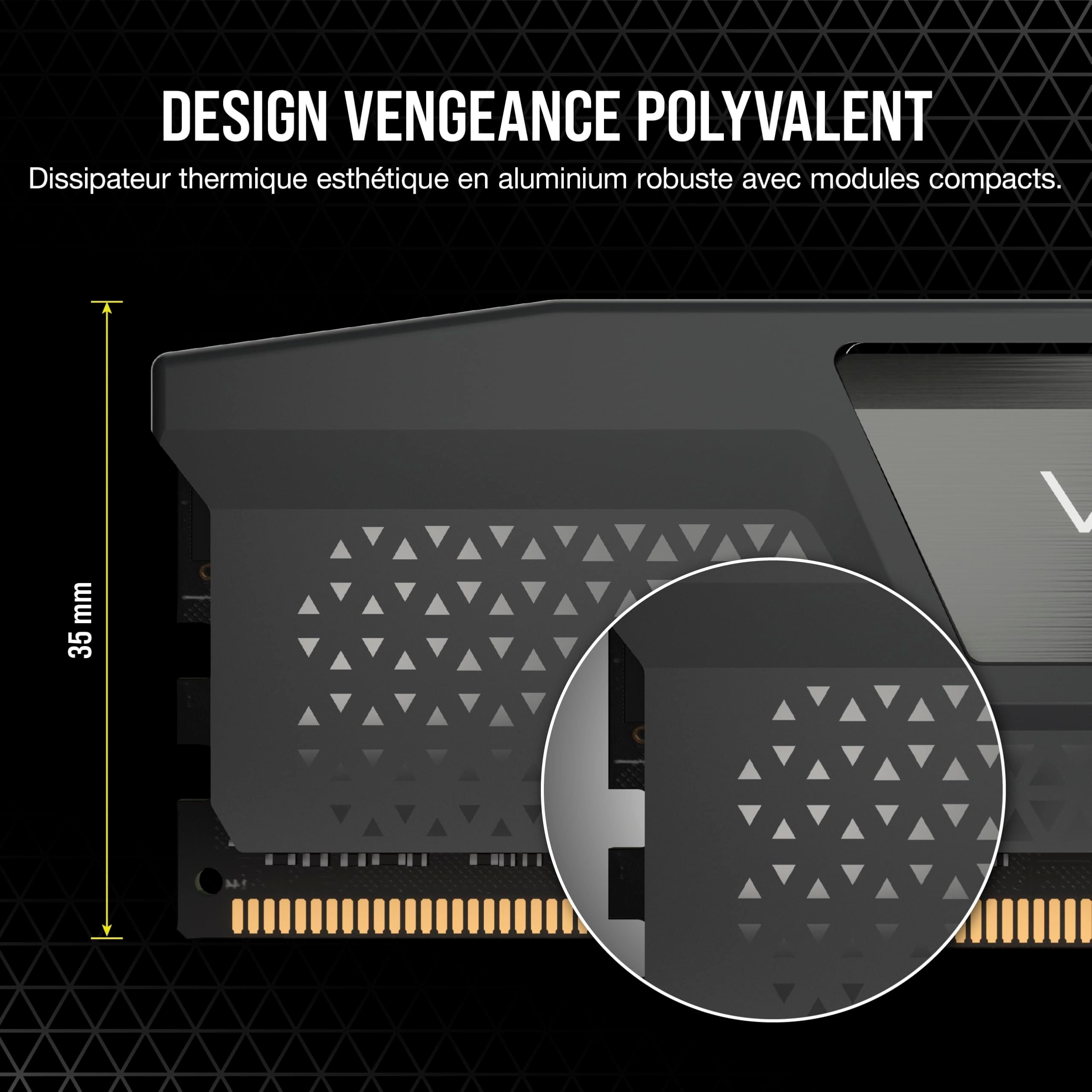 Mémoire RAM - CORSAIR - CMK32GX5M2B6400Z36 - 32 Go 2x 16 Go - VENGEANCE DDR5 Grey Heatspreader 6400MT/s - DIMM - CL 36