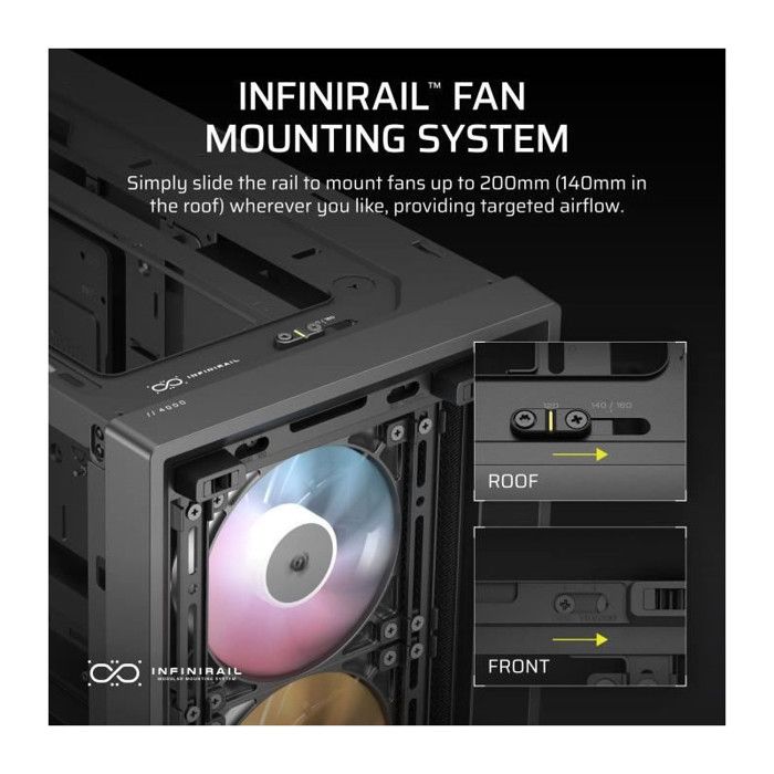 PC Case - CORSAIR - FRAME 4000D RS ARGB Series - Mid-Tower - 3 ARGB Fans - Black