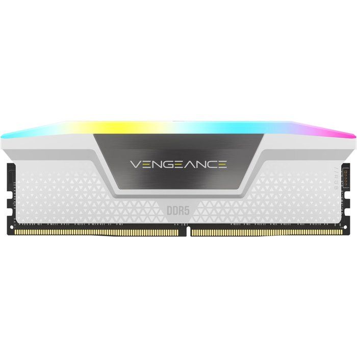 Mémoire RAM - CORSAIR - CMH32GX5M2B6000Z30W - 32 Go 2x 16 Go - VENGEANCE RGB DDR5 White Heatspreader - 6000MT/s - DIMM - CL 30