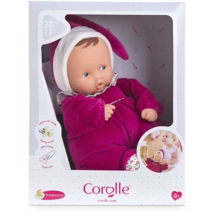 Doudou - COROLLE - Babipouce Rose Grenadine - 28 cm - vanilla scent - from birth