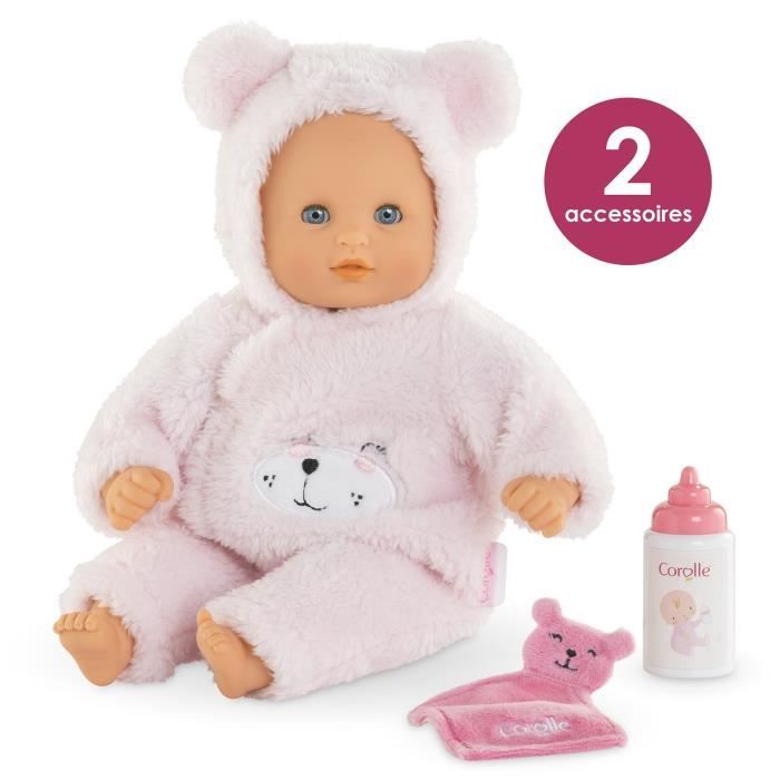 My First COROLLE Baby Doll - Baby Calin Love Bear - 30 cm - 2 accessories - vanilla scent - from 18 months