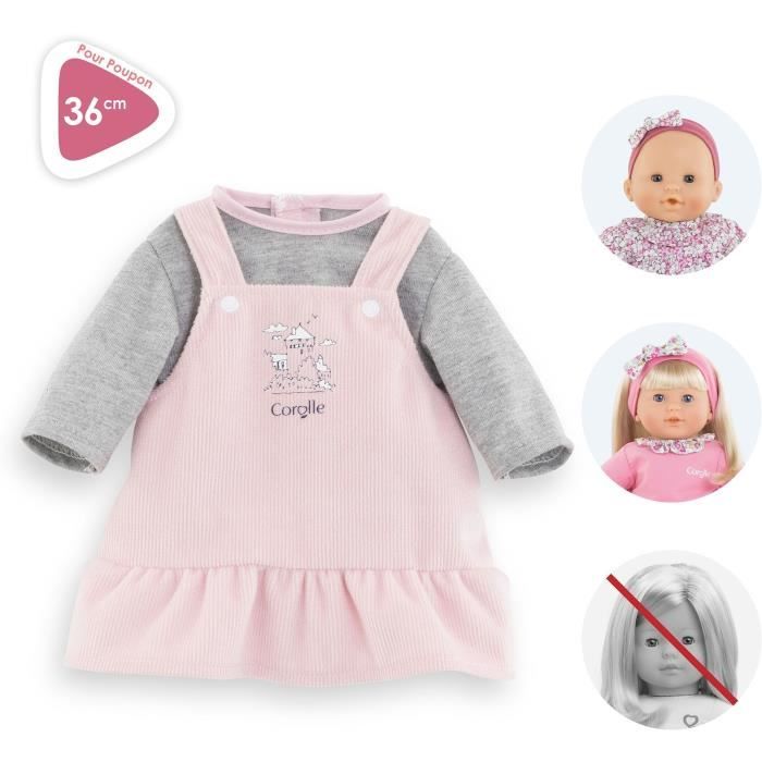 Dress and T-Shirt Banks of the Loire - COROLLE - Clothing - For 36cm Doll - From 2 years old