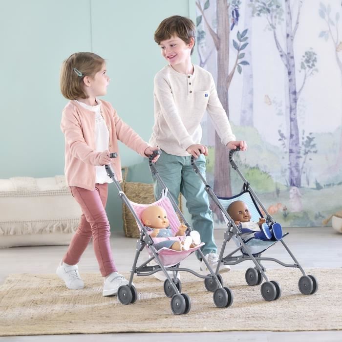 Baby doll accessory - COROLLE - Pink stroller for 30, 36 and 42cm baby dolls - From 3 years old