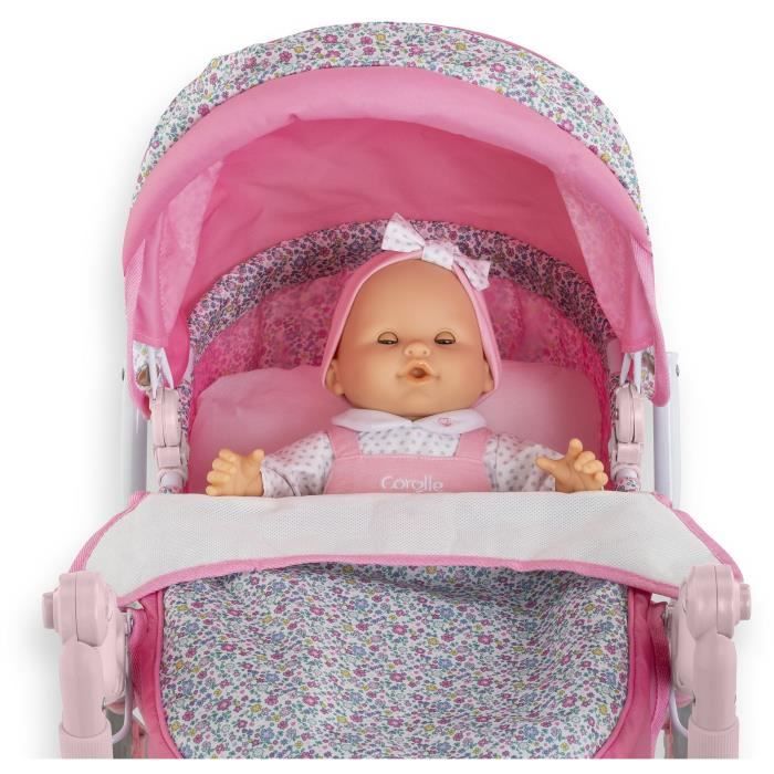 Baby doll accessories - COROLLE - Floral pram - for 36 to 52 cm baby dolls - from 3 years old