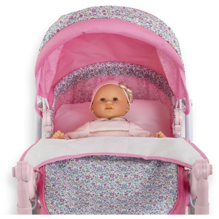 Baby doll accessories - COROLLE - Floral pram - for 36 to 52 cm baby dolls - from 3 years old