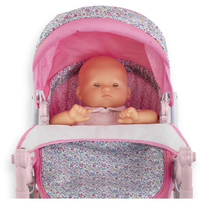 Baby doll accessories - COROLLE - Floral pram - for 36 to 52 cm baby dolls - from 3 years old