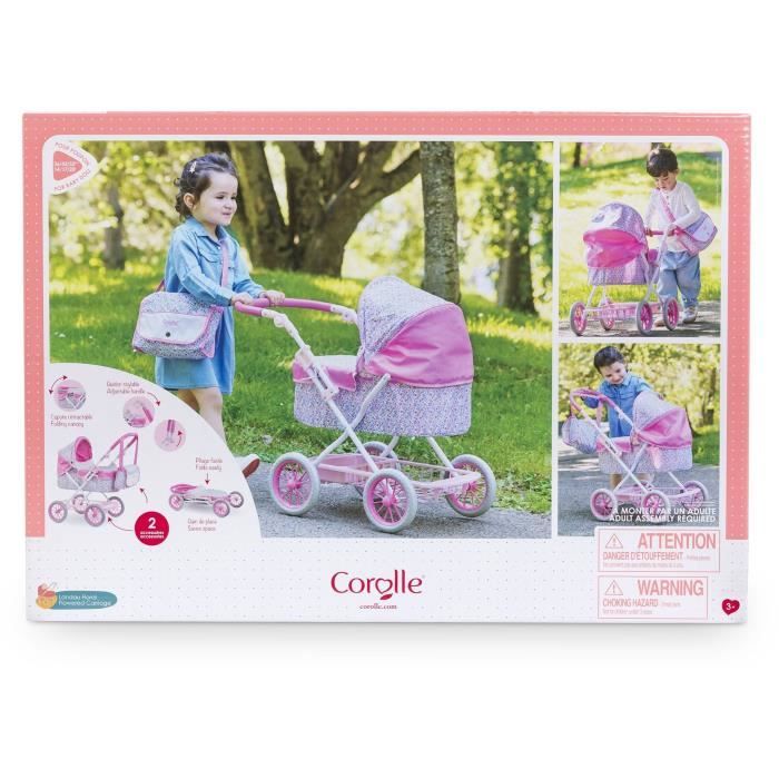 Baby doll accessories - COROLLE - Floral pram - for 36 to 52 cm baby dolls - from 3 years old