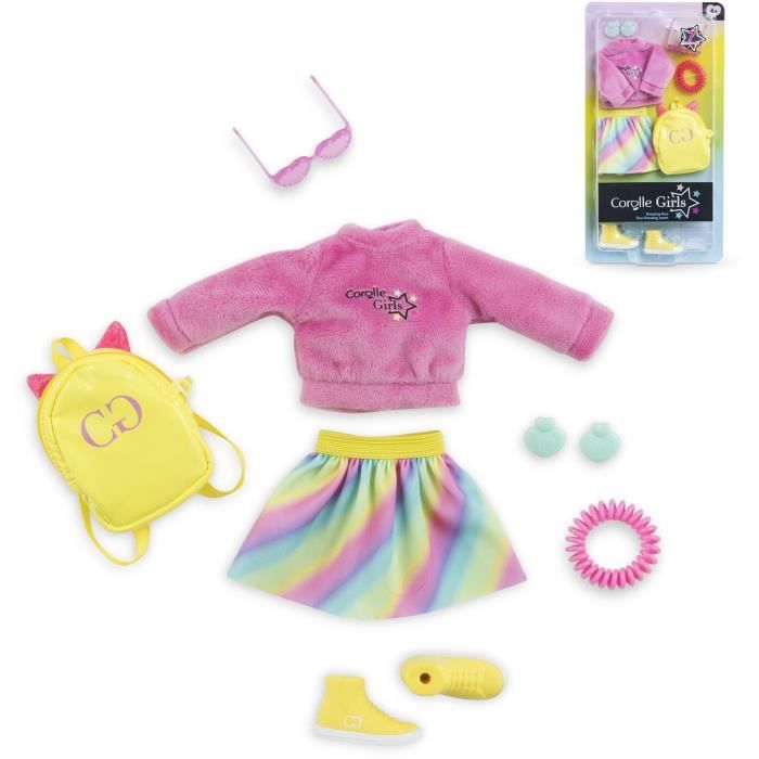 Doll accessories - COROLLE - Fluo dressing room - For 28 cm mannequin doll - 7 accessories - From 4 years old