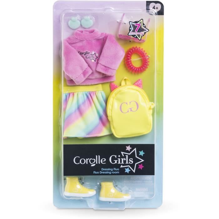 Doll accessories - COROLLE - Fluo dressing room - For 28 cm mannequin doll - 7 accessories - From 4 years old