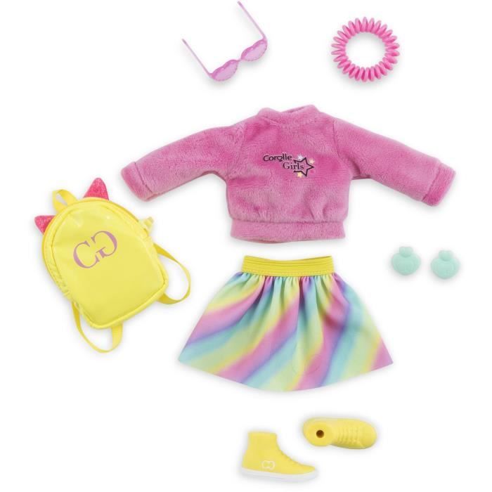 Doll accessories - COROLLE - Fluo dressing room - For 28 cm mannequin doll - 7 accessories - From 4 years old