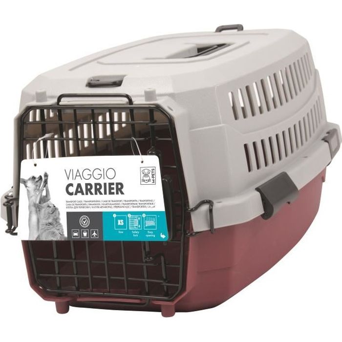 M-PETS Carry case Viaggio Carrier S - 58,4x38,7x33cm - Bordeaux and gray - For dog and cat
