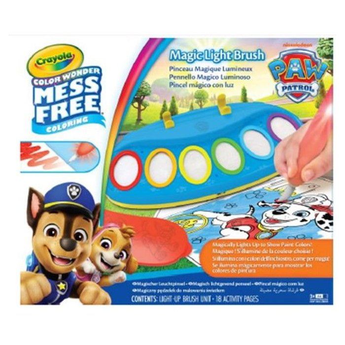 Pinceau magique lumineux - CRAYOLA -  Color Wonder - Magic Light-Up Brush - Pat'Patrouille - Des 3 ans