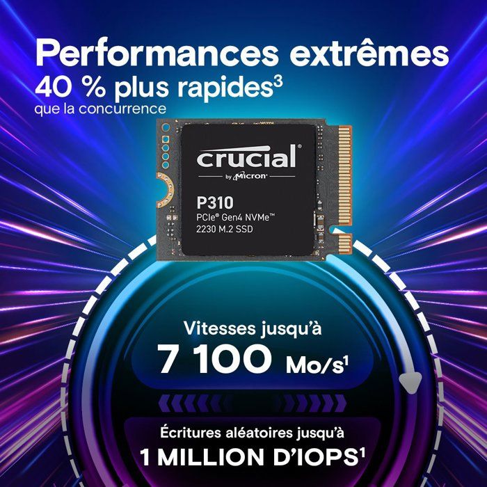 Internal Solid State Drive - CRUCIAL - P310 2TB PCIe Gen4 2230 NVMe M.2 SSD (CT2000P310SSD2)