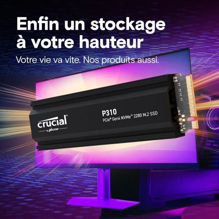 CRUCIAL - P310 - Internal SSD - 2TB - Gen4 - NVMe M.2 - Up to 7100 MB/s