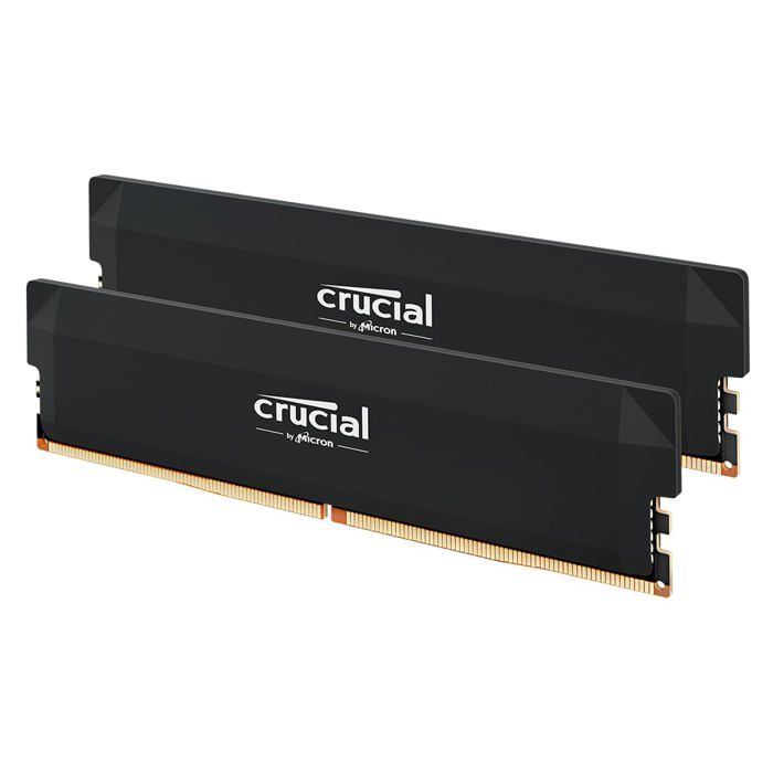 CRUCIAL Memory RAM PRO DDR5 - 6400 MHZ - 32GB Kit (16GBx2 - OC Gaming Memory Black - CP2K16G64C38U5B