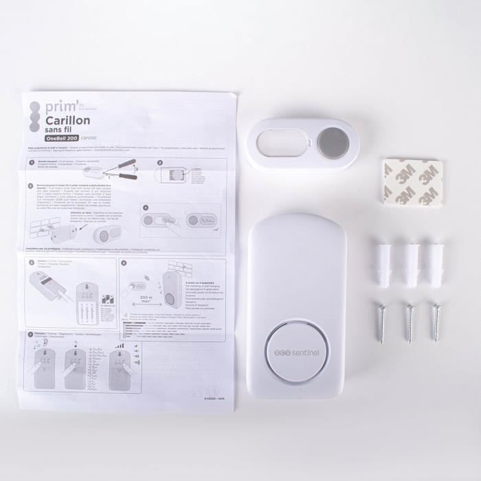 Wireless chime - SCS SENTINEL - OneBell 200 - 200m range - 15 melodies - IP55