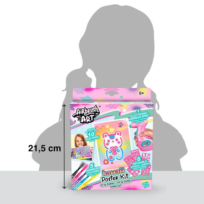 Canal Toys - Airbrush Art - Poster Creation Kit with electronic spray, stencils and markers - AIR 015