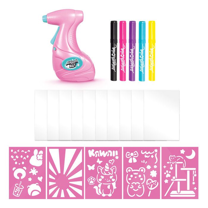 Canal Toys - Airbrush Art - Poster Creation Kit with electronic spray, stencils and markers - AIR 015