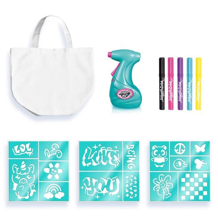 Canal Toys - Airbrush Art - Fashion Design Kit with electronic spray, stencils and markers - AIR 016