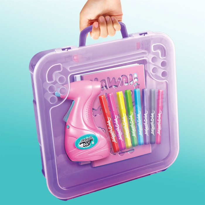 Canal Toys - Airbrush Art - Activity case with electronic spray, stencils and markers - AIR 017