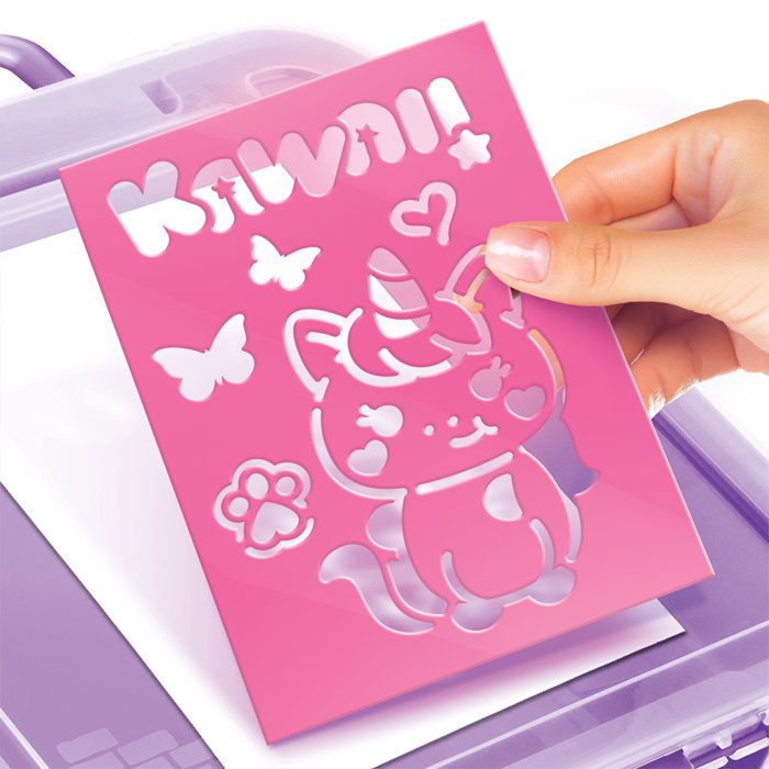 Canal Toys - Airbrush Art - Activity case with electronic spray, stencils and markers - AIR 017