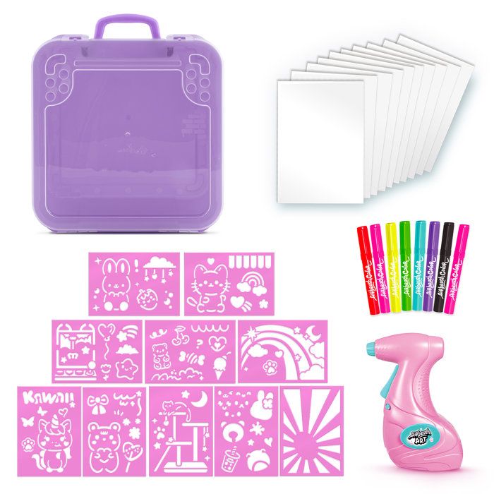 Canal Toys - Airbrush Art - Activity case with electronic spray, stencils and markers - AIR 017