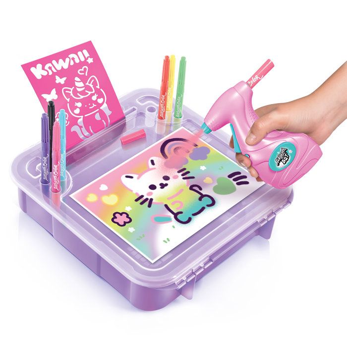Canal Toys - Airbrush Art - Activity case with electronic spray, stencils and markers - AIR 017