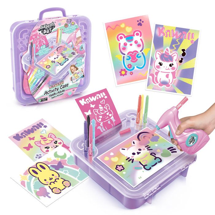 Canal Toys - Airbrush Art - Activity case with electronic spray, stencils and markers - AIR 017