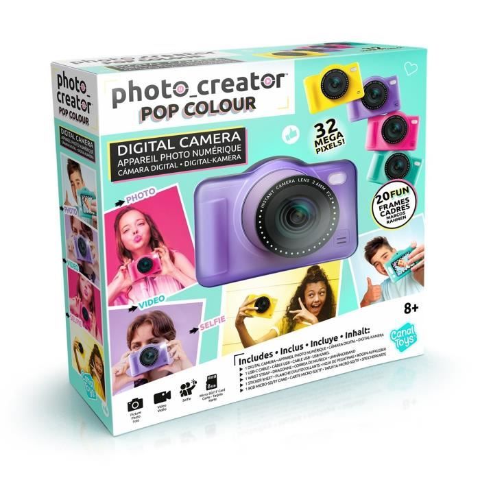 Canal Toys - Photo Creator - Pop Color Digital Camera Purple - With 32GB SD Card Included