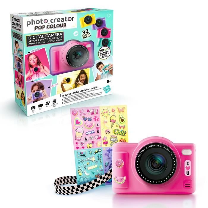 Canal Toys - Photo Creator - Pop Digital Camera Pink Color - With 32GB SD card included