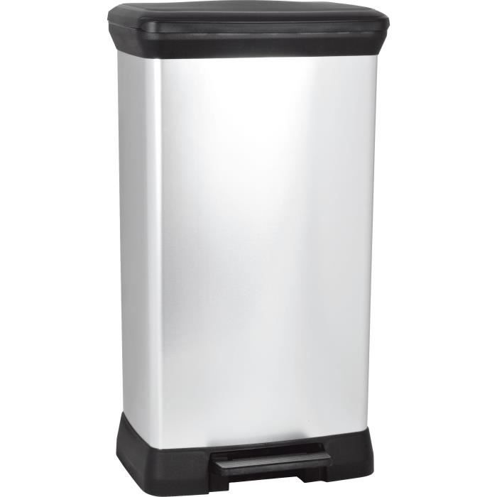 CURVER | 50L pedal bin, Metal look, recycled plastic