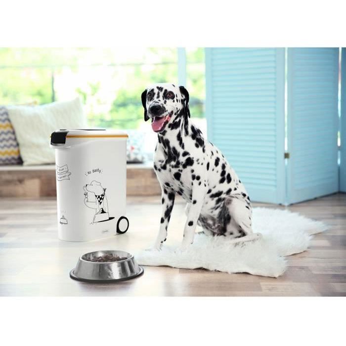 CURVER Dry food container 54 L / 20 kg - Dinner pets - White - 49.3 x 27.8 x 60.5 cm - For dogs