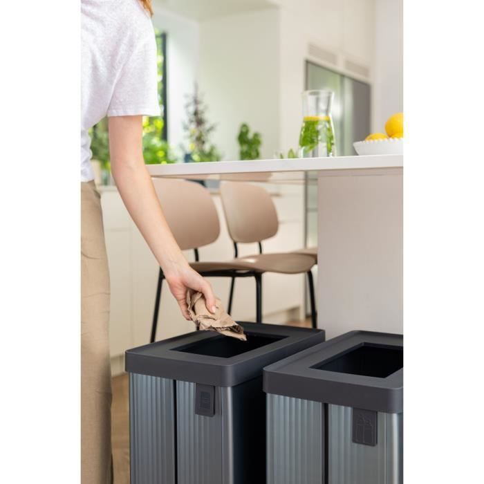 Recycling bin - VERTO - CURVER - 54 L - Pearl grey
