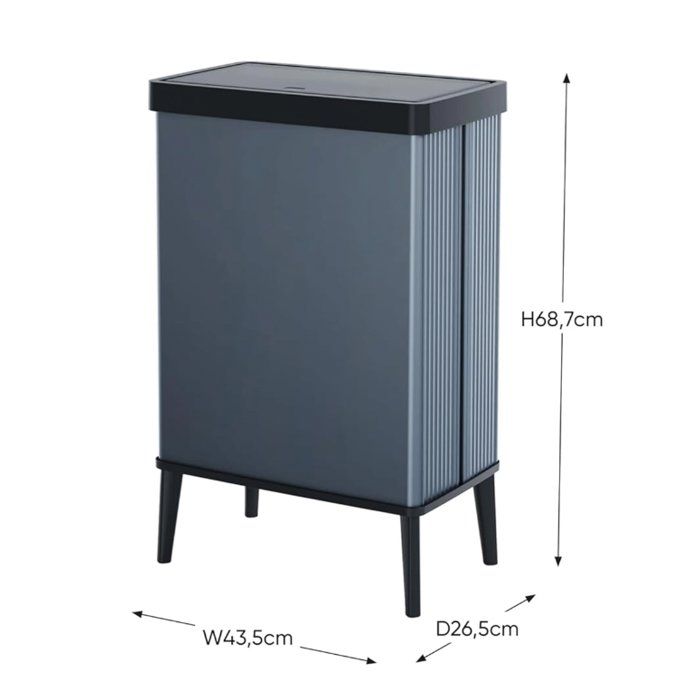Floor-standing trash can - VERTO - CURVER - Touch opening - 54 L - Pearl blue