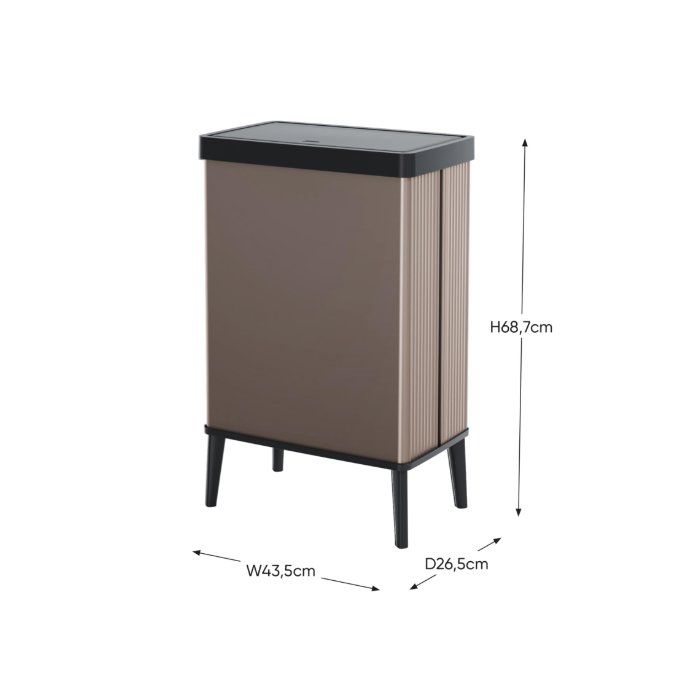 Floor-standing bin - VERTO - CURVER - Touch opening - 54 L - Pearl pink