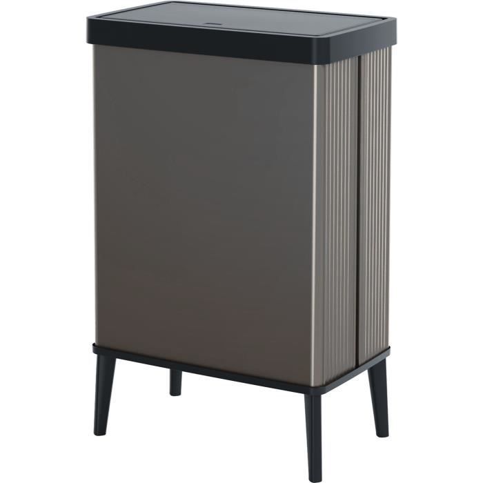 Floor-standing bin - VERTO - CURVER - Touch opening - 54 L - Pearl grey