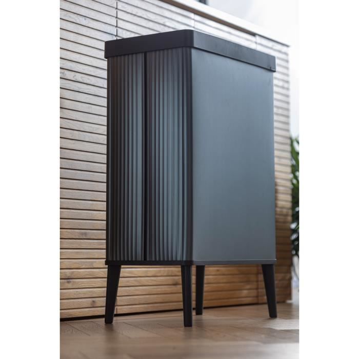 Floor-standing bin - VERTO - CURVER - Touch opening - 54 L - Pearl grey