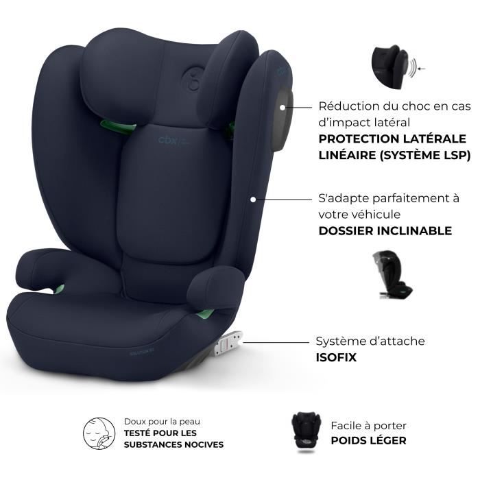 Car seat - CYBEX - Solution B3 i-fix - Group 2/3 - Reclining - Bay Blue