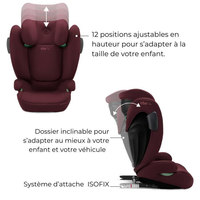 Car seat - CYBEX - Solution B3 i-fix - Dynamic - Group 2/3 - Reclining - Red