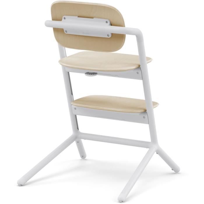 CYBEX - High chair - 3 in 1 pack - LEMO 2 - White/Wood - Adjustable in height and depth - Baby set included