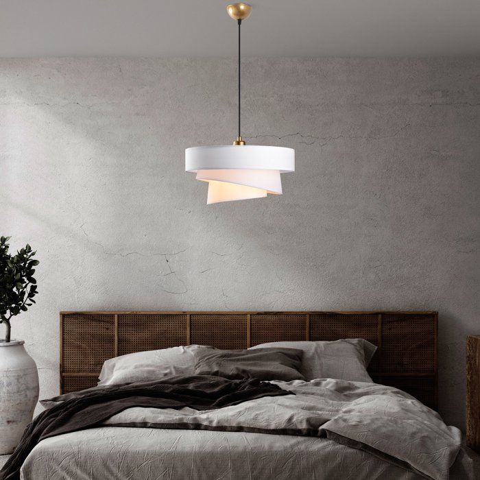 D BY M.RED White Chandelier - Fabric Shade - Metal - Soft Ambiance