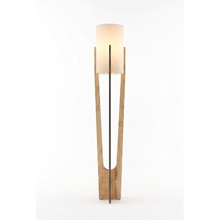 Lampadaire D BY M.RED Oak - MDF - Papier kraft - Eclairage décoratif