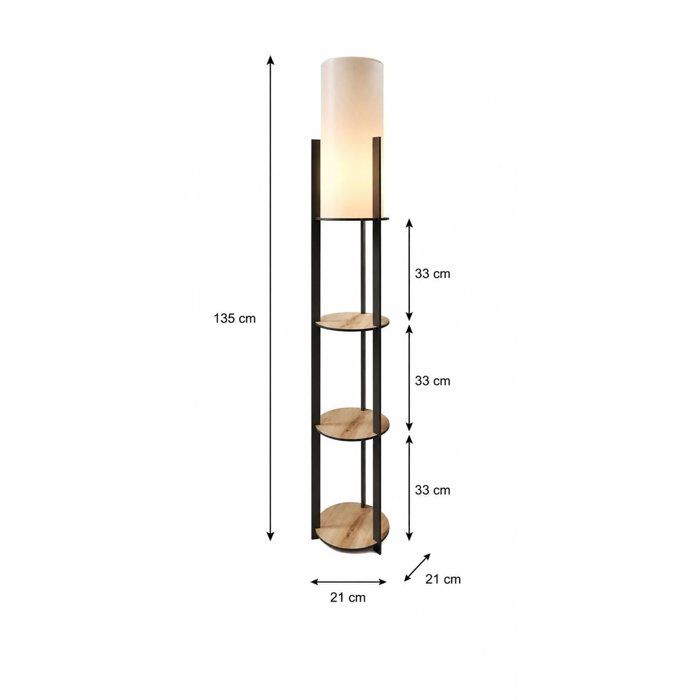Lampadaire D BY M.RED Oak - MDF - Papier kraft - Design naturel