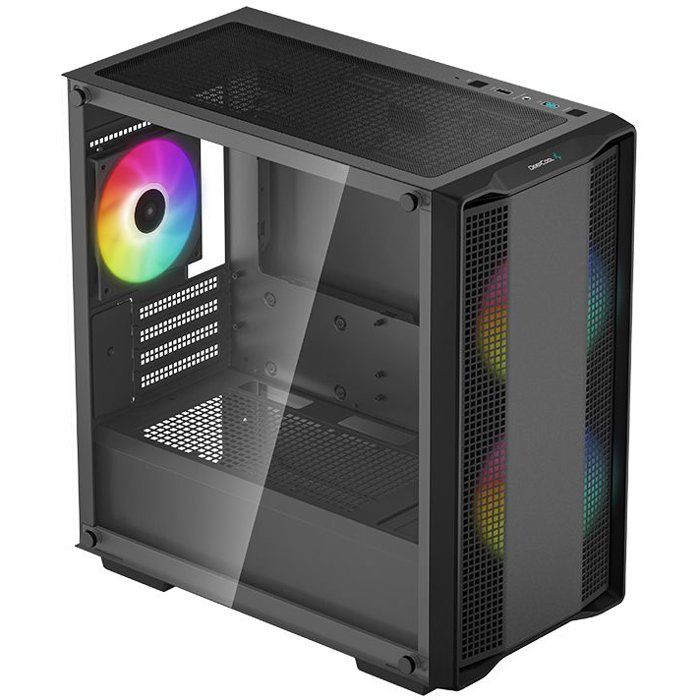 PC case - DEEPCOOL - CC360 A-RGB (Black) - Mini tower - Micro-ATX format - 3x120mm A-RGB