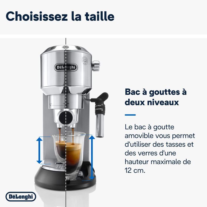Classic espresso machine - Delonghi EC685.M Dedica Style - stainless steel