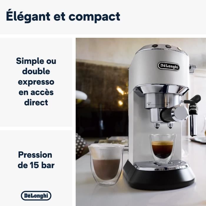 Classic espresso machine - Delonghi EC 685.W Dedica Style - White